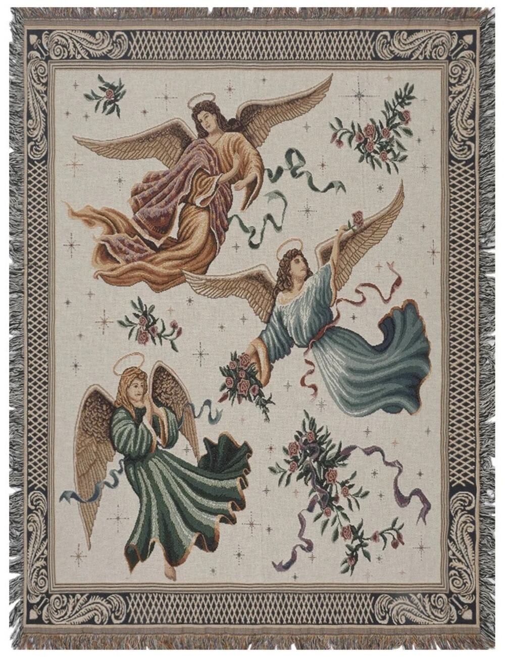 Trio Of Angels Tapestry Throw 50” x 70”